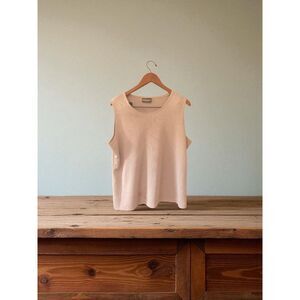 Notations Sleeveless Blouse Women’s Medium Beige Knit Casual Softcore Retro